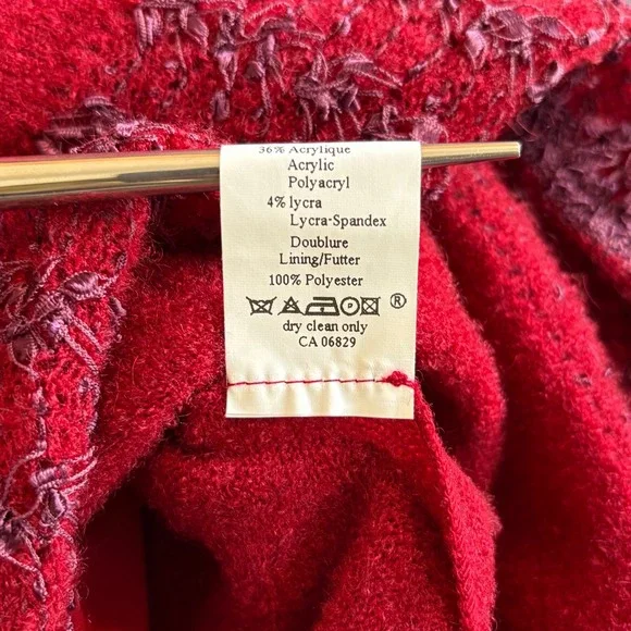 1980s Chacok Mohair Knit Maxi Skirt | Size 4 30" | Burgundy Purple Trim Vintage - Picture 10 of 11